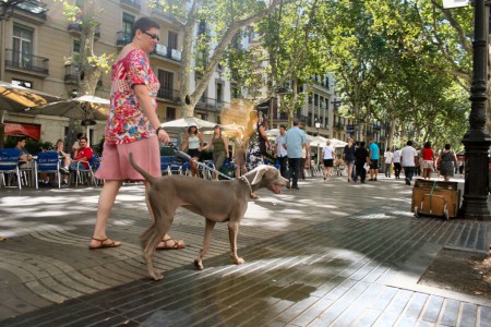 Grace en las Ramblas de Barcelona